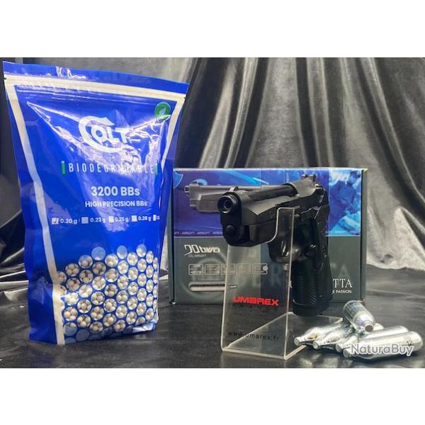 PACK PR�T A TIRER "PISTOLET - BERETTA 90TWO" -Cal. BBS 6MM - CO2