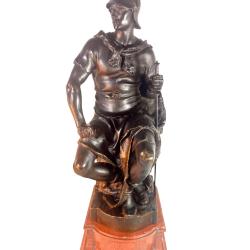 Sculpture en bronze paul Dubois le courage militaire Barbedienne fondeur