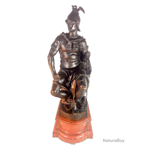 Sculpture en bronze paul Dubois le courage militaire Barbedienne fondeur