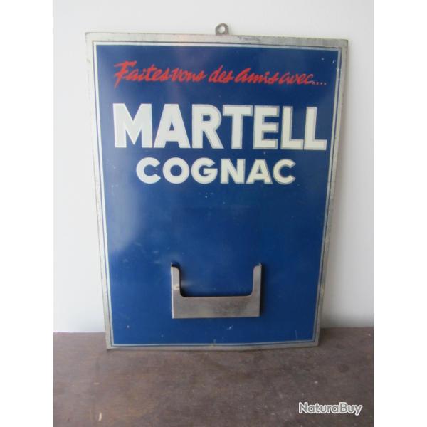 Plaque publicitaire calendrier Martell Cognac 1960