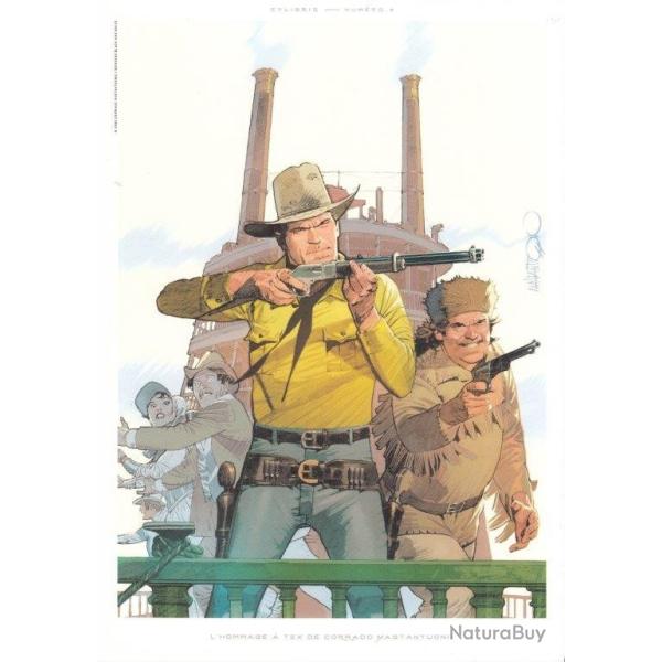 TEX WILLER ex libris WEST AMERICAN COWBOY Winchester carabine  and COLT PEACEMAKER. WESTERN Legend