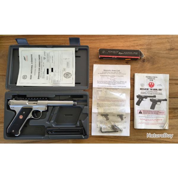Pistolet Ruger Mk III "Target" Inox - 22 Long Rifle avec accessoires