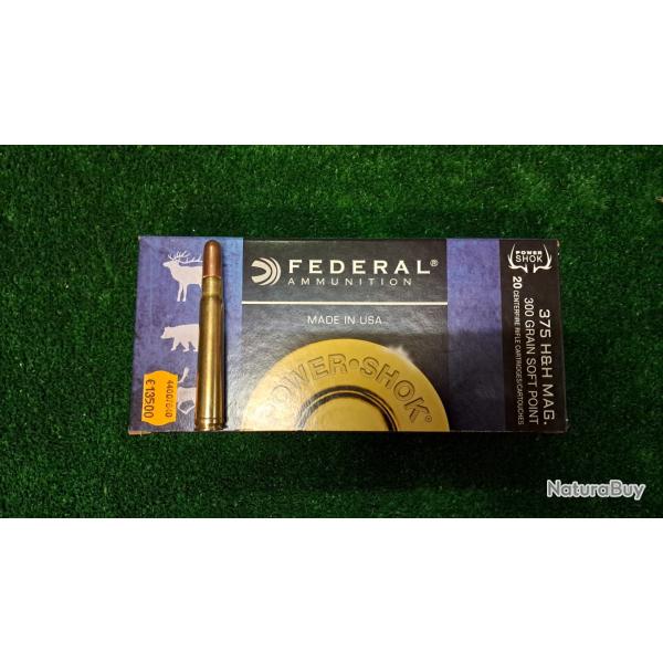Bo�te de cartouches Federal cal. 375 H&H Magnum ogive Soft Point 300 grs