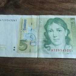 billet 5 deutsche mark / A 7293432K1