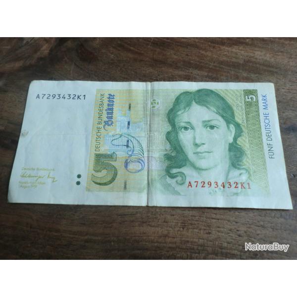 billet 5 deutsche mark / A 7293432K1