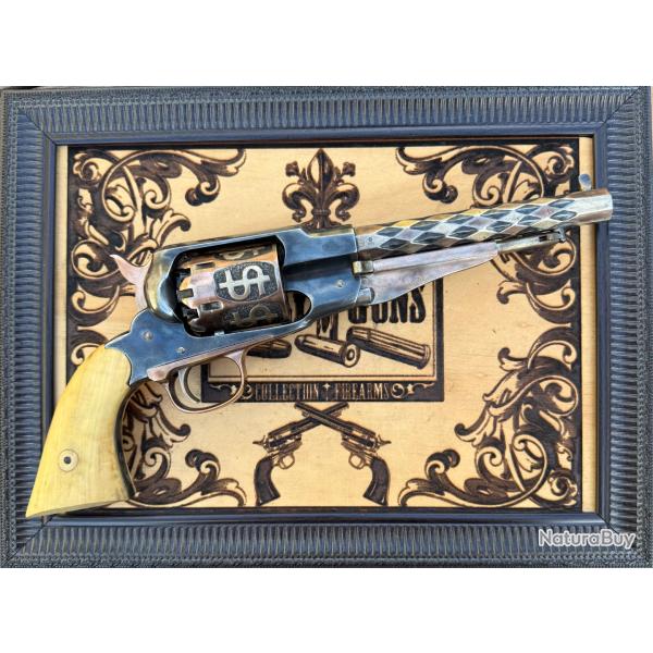 PIETTA 1858 Remington cal. .36 (1978 - code AD) - "OUTLAW" - Gravure artisan FR unique By Cyrilux