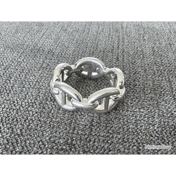 Bague HERMES neuve en argent - chaine d'ancre - taille 51 - Herm�s