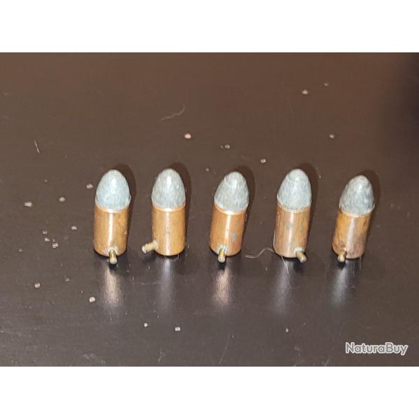 Lot de 5 cartouches anciennes 7 mm � broche - cat�gorie D - collection - N�5