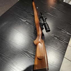 Carabine &agrave; verrou 9,3x62 avec lunette de battue Nikon sur montage pivotant