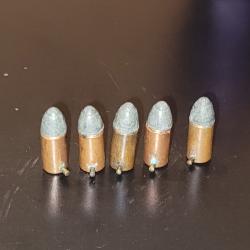 Lot de 5 cartouches anciennes 7 mm &agrave; broche - cat&eacute;gorie D - collection - N&deg;3