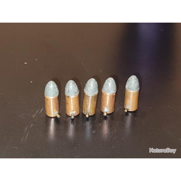 Lot de 5 cartouches anciennes 7 mm � broche - cat�gorie D - collection - N�3