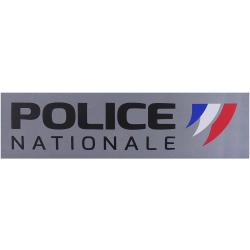 Bandeau d'identification R&eacute;tro-r&eacute;fl&eacute;chissant fond gris - Police Nationale 2.8 x 10 cm