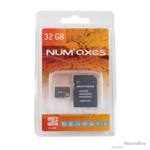 Carte Micro SD Num Axes 16 Go - Haute Vitesse - Adaptateur Inclus - Stockage Fiable pour Cam�ras de 