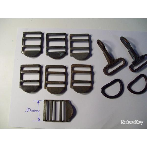 militaria ww2 U.S. lot de boucles et crochets U.S. pour r�paration ou manque pour havresac ou autre