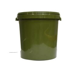 Seau plastique r&eacute;serve pour abreuvoir automatique 5 L avec sortie d'eau