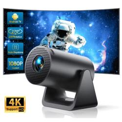 Mini projecteur portable WiFi 6 avec support rotatif 270&deg;, Android 11, 300 ANSI - Wimius L1