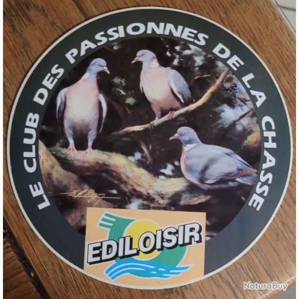 Autocollant chasse, palombes ,pigeons ramiers , ediloisir