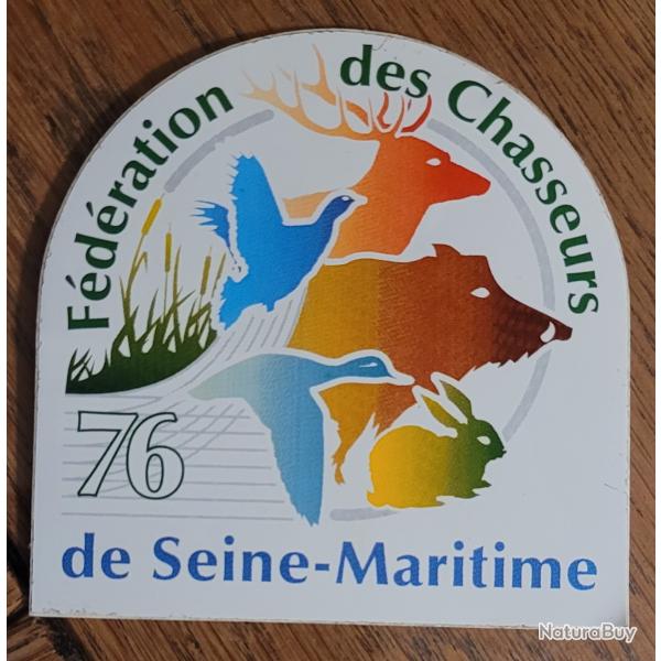 Autocollant chasse,  fdc 76 , f�d�ration de chasse