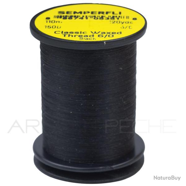 Fils de montage Semperfli Classic waxed thread 110 m 6/0 Noir