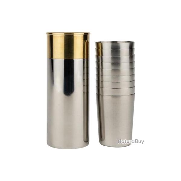 Lot de 9 gobelets cartouche m�tal Jack pyke gris argent