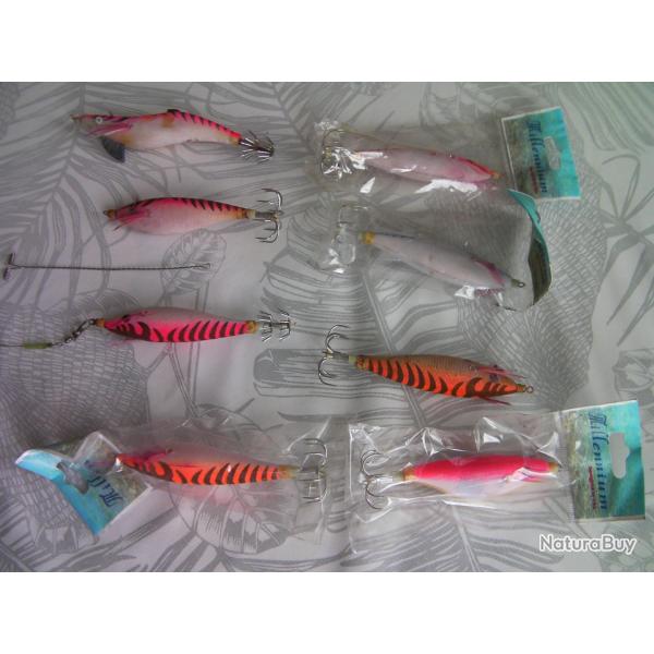 Lot de 8 turlutes pour seiches et calamars