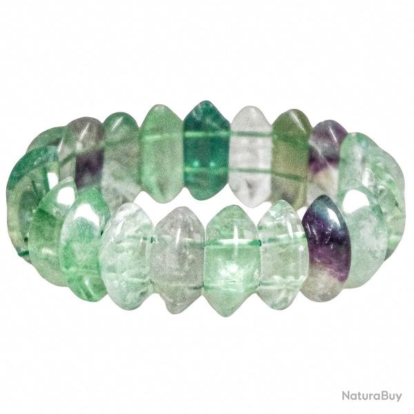 Bracelet de perles bic�ne arrondies en fluorite