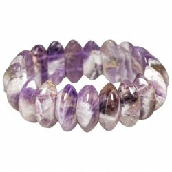 Bracelet de perles bic&ocirc;ne arrondies en am&eacute;thyste