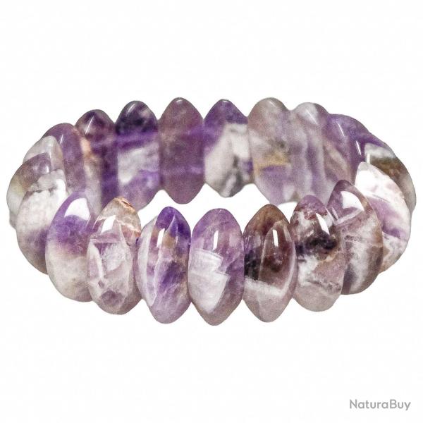 Bracelet de perles bic�ne arrondies en am�thyste