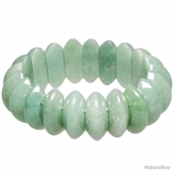 Bracelet de perles bic�ne arrondies en aventurine verte