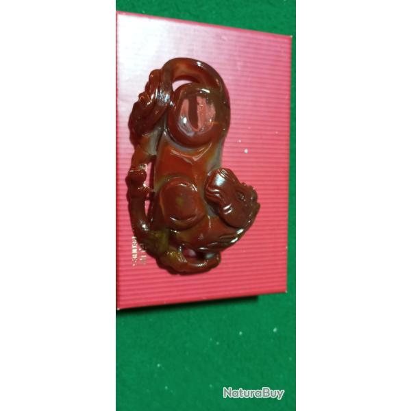 Sculpture de cheval en cornaline