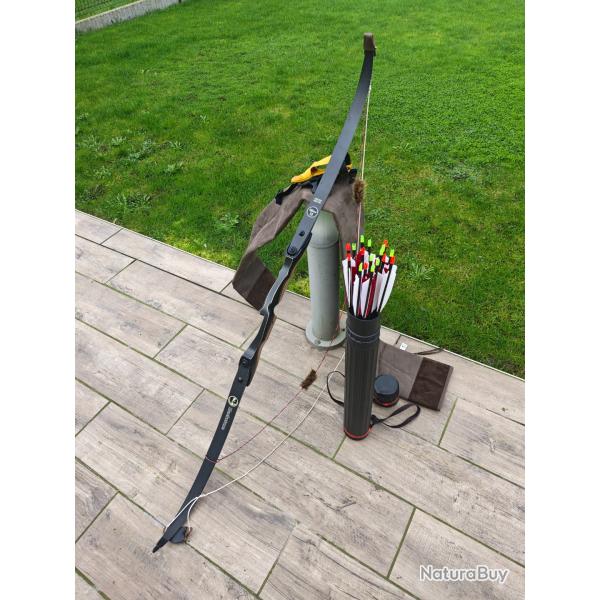 Pack Arc Traditionnel ILF - White Feather Lark 19" + Branches Sanlida 45# - Pr�t � tirer !