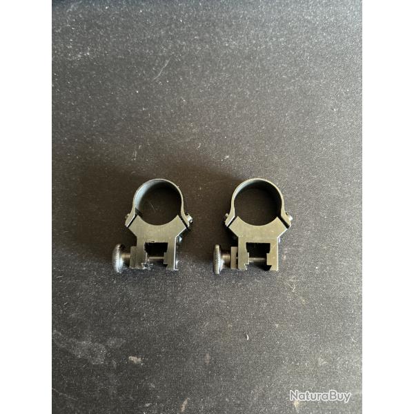 Paire de montage en acier de diam�tre 22 mm pour rail de 11 mm.