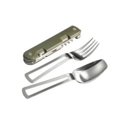 Couteau multifonctions Baroudeur kaki | Lame tactique inox