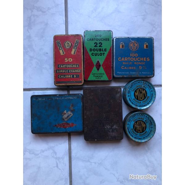 Lot bo�te vides cartouches en m�tal