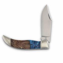 Couteau Rough Rider Deer Slayer Lame Acier 440 Manche Pandora Swirl Resin & Wood Slip Joint RR2650