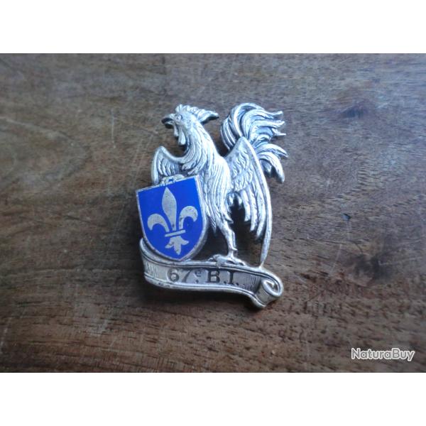 insigne �mail  67� bataillon d'infanterie port�e  / drago paris