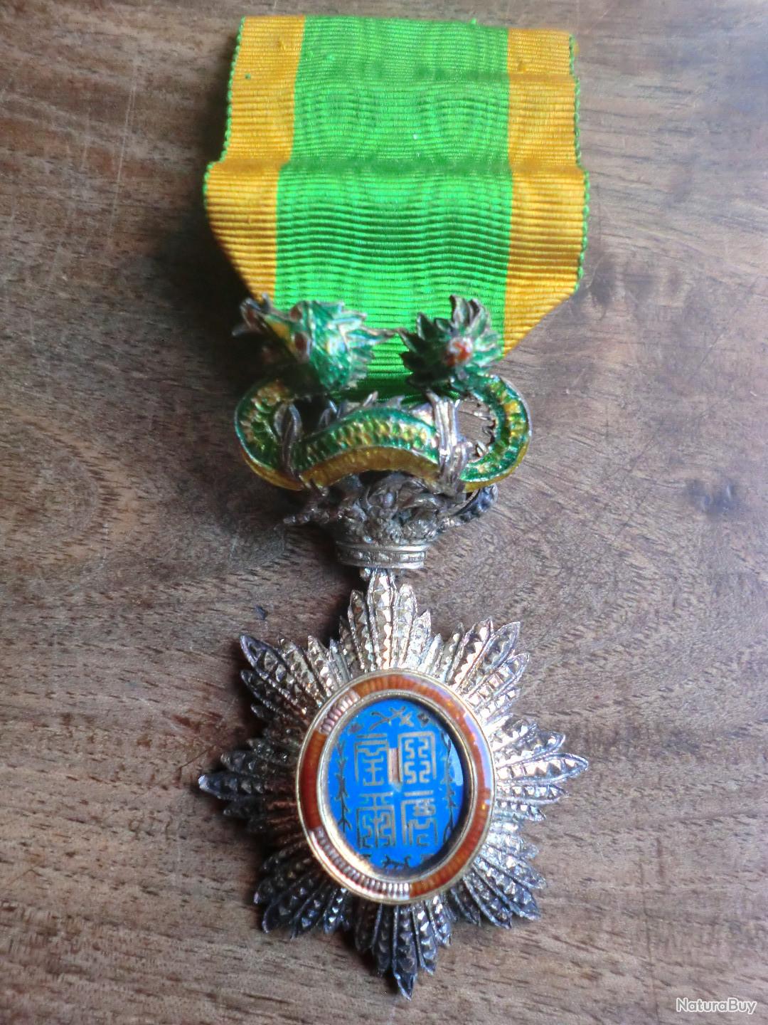 Médaille ordre du dragon d'annam chevalier argent - Médailles