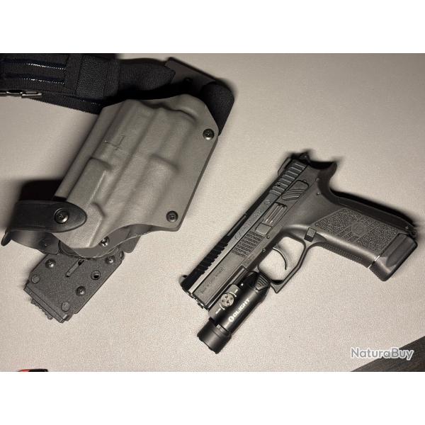 CZ P07 9mm avec lampe olight et holster TRB