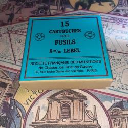 8 mm Lebel (Soci&eacute;t&eacute; Fran&ccedil;aise des Munitions): Reproduction boite cartouches (vide) SFM 14639614