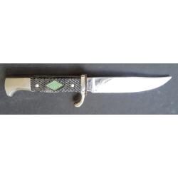 COUTEAU POIGNARD SCOUT ANCIEN  "C.JUL HERBERTZ SOLINGEN " VINTAGE 1950 + ETUI