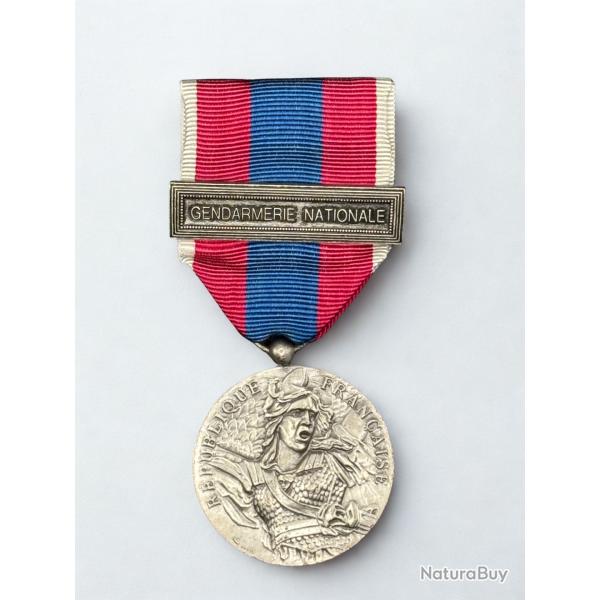 (14.041) M�daille de la D�fense Nationale - Argent - Agrafe Gnd Natio