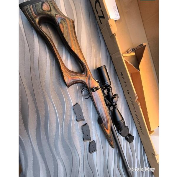 SUPERBE CZ 455 CG GREEN �VO 22 LR AVEC LUNETTE HAWKE VANTAGE 3-9 X 40 AE IR.