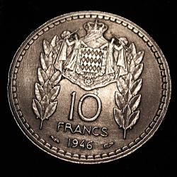 Monaco, piece de 10 francs Turin de 1946  ttb