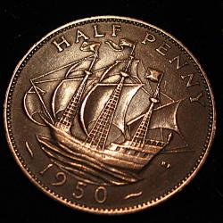 Angleterre, piece de half penny 1950 Georgius VI  ttb