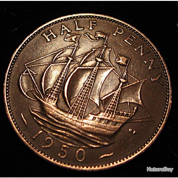 Angleterre, piece de half penny 1950 Georgius VI  ttb