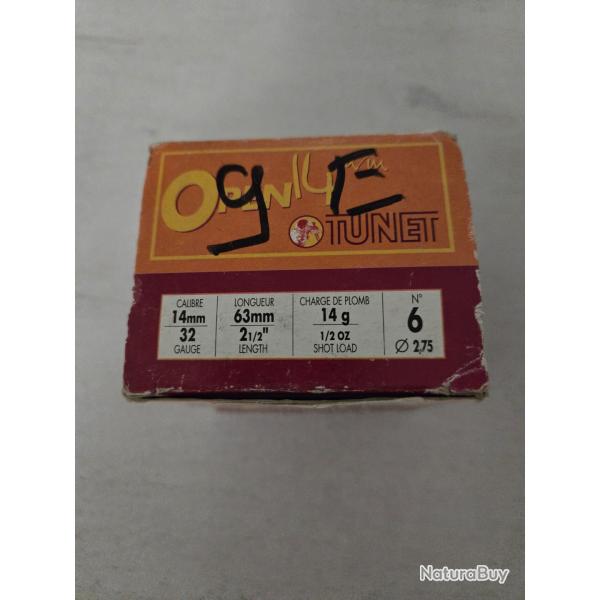 25 cartouches tunet calibre 14