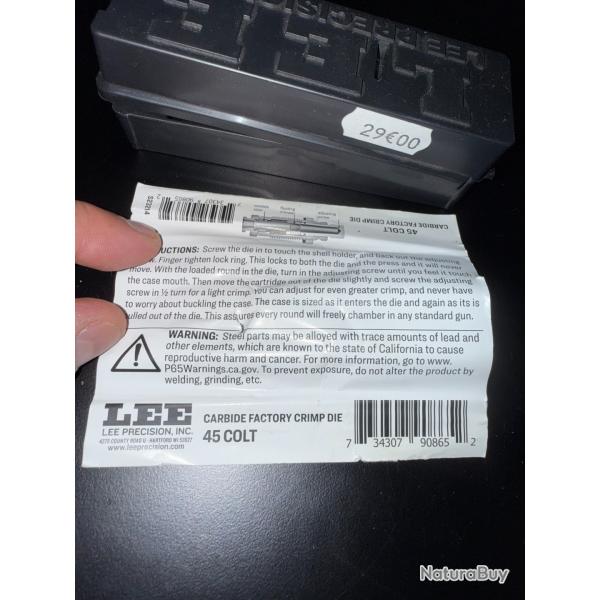 LEE CARBURE FACTORY CRIMP DIE 45 COLT