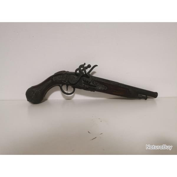 Reproduction d�corative pistolet � silex ancien � Norman Barne London � TBE