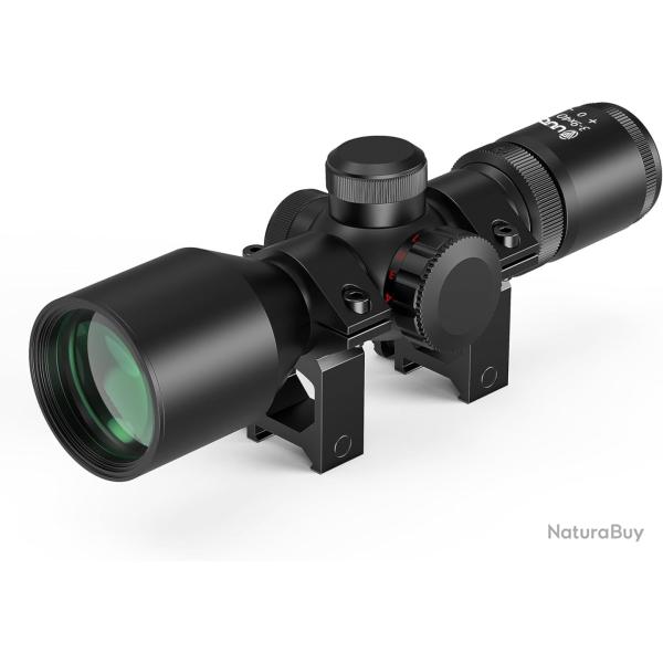 Lunette de vis�e compacte 3-9x40 R�ticule Lumineux Rouge/Vert Parallaxe Corrig�ex Rail 20 mm