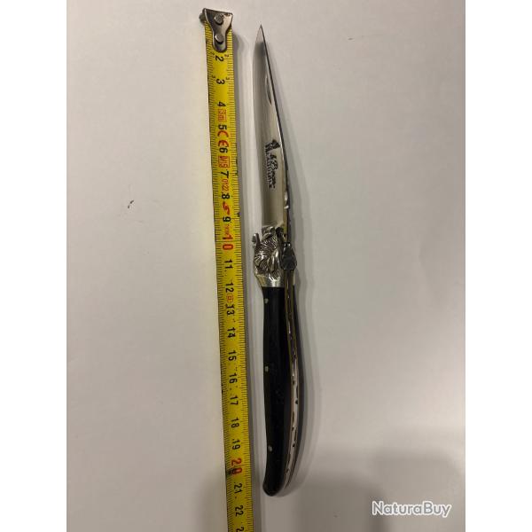 Magnifique couteau pliant laguiole le berger Mitre en argent model sanglier